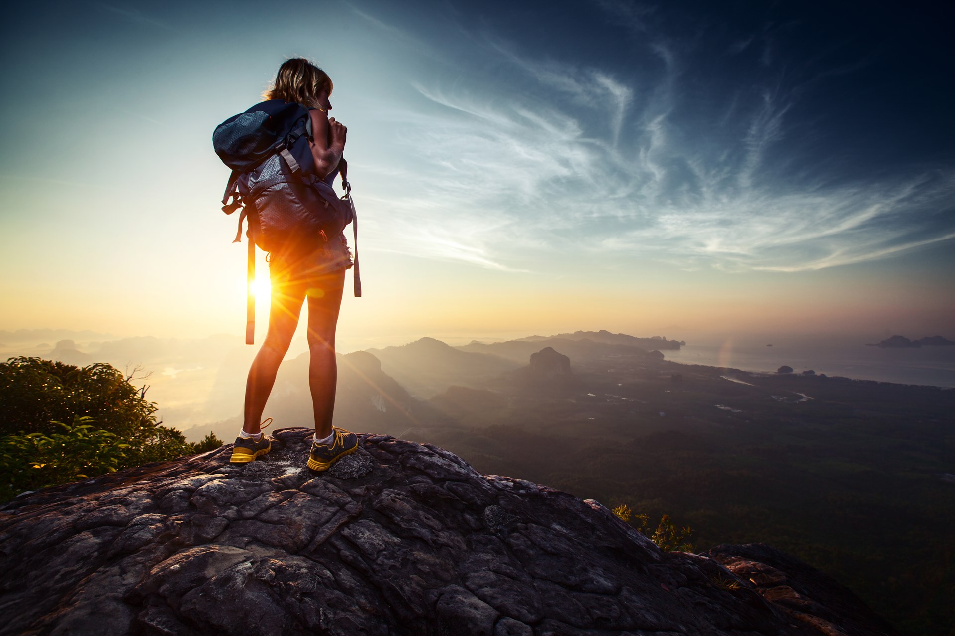 Hiker Overlooking Valley